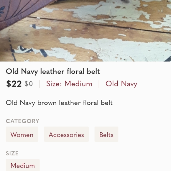 Old Navy vintage leather belt - Picture 6 of 6